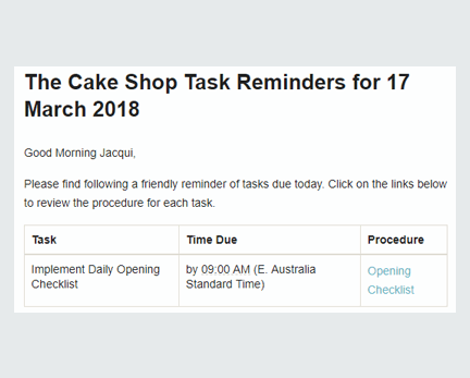 Task Reminder Emails