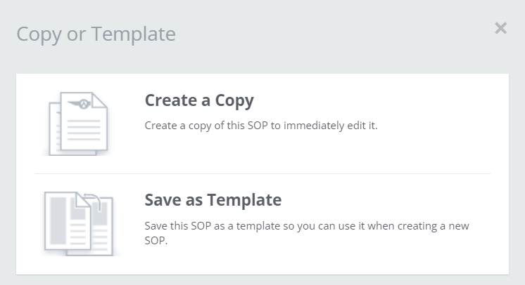 Copy a SOP or turn it into a template