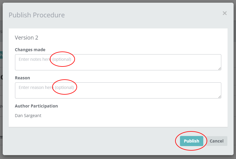 Optional Publish Summary