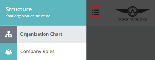 New Structure section push navigation menu items