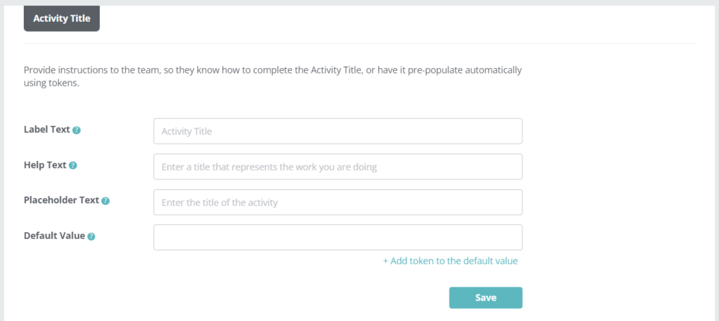 Activity Title Settings