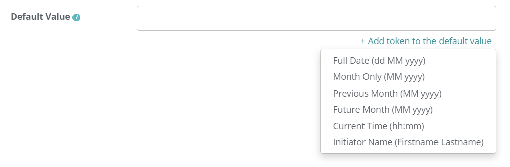 Default Value with Tokens