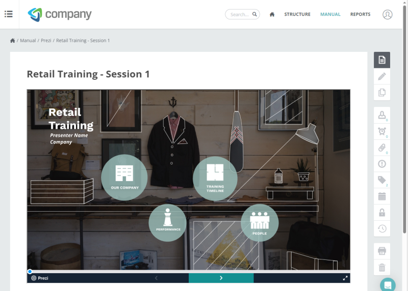 Embed Prezi presentation into Way We Do Training