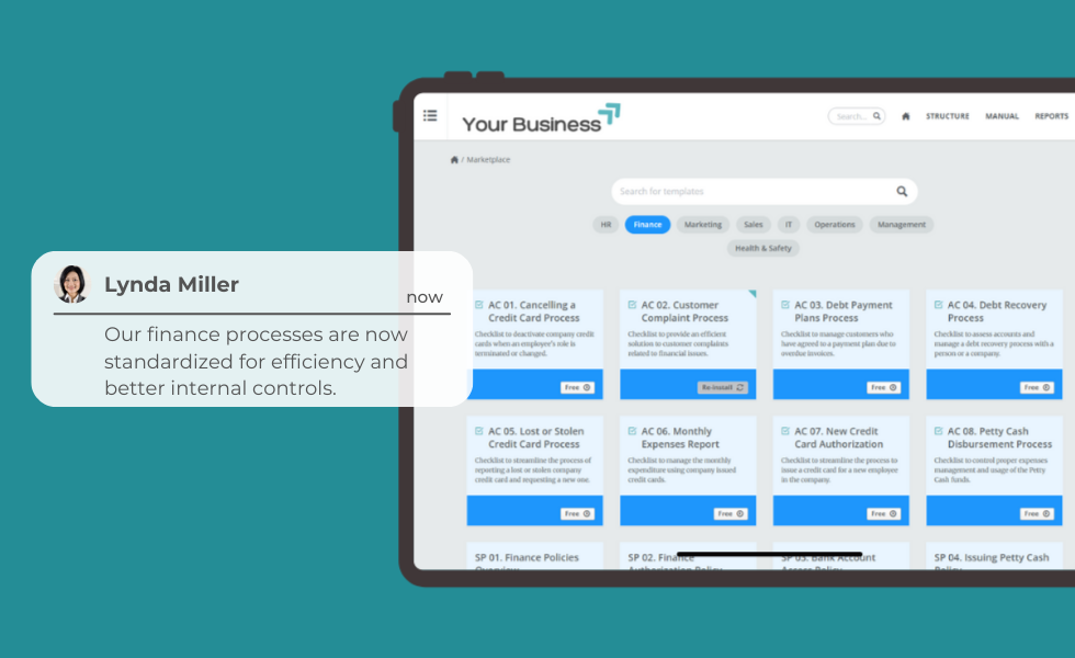 Way We Do for Financial Procedures and Processes